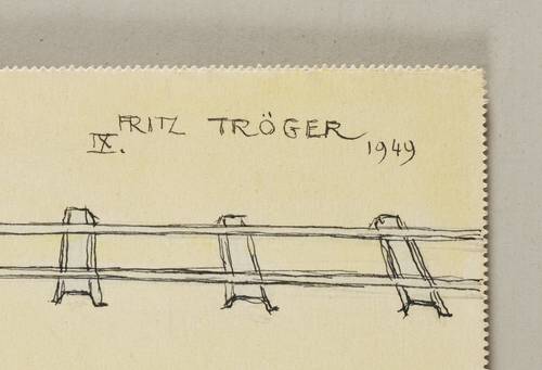 Tröger, Fritz -  -  - Spielender Junge mit Modelleisenbahn