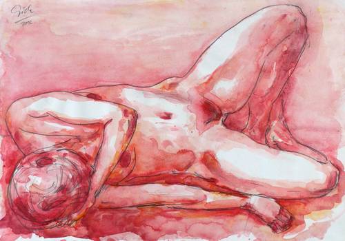 Giebe, Hubertus -  -  - Liegender Akt I