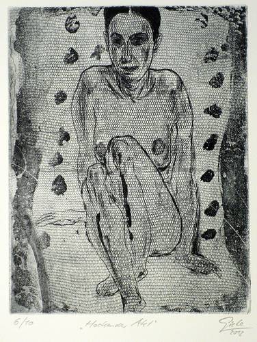 Giebe, Hubertus -  -  - Hockender Akt