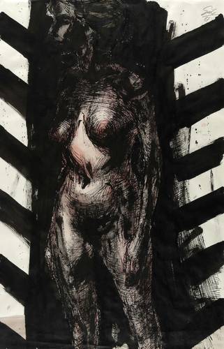 Giebe, Hubertus -  -  - Stehender Akt