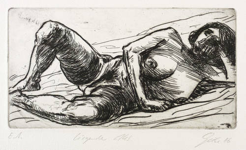 Giebe, Hubertus -  -  - Liegender Akt