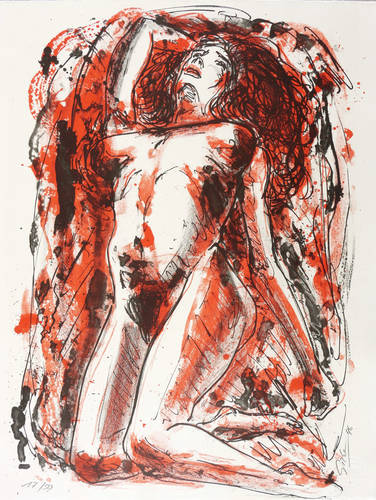 Giebe, Hubertus -  -  - Hockender Akt