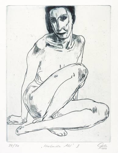 Giebe, Hubertus -  -  - Hockender Akt II