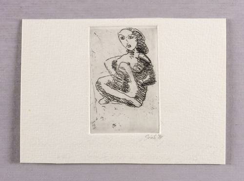 Giebe, Hubertus -  -  - Kauernder Akt