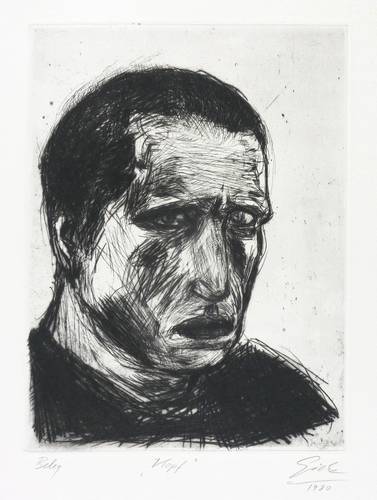 Giebe, Hubertus -  -  - Kopf (Selbstbildnis)