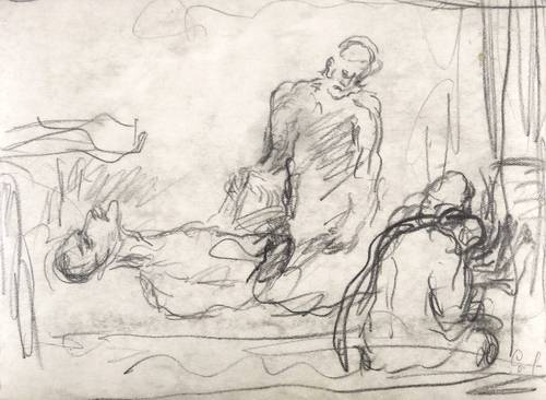 Graf, Peter -  -  - Ohne Titel (Am Krankenlager)