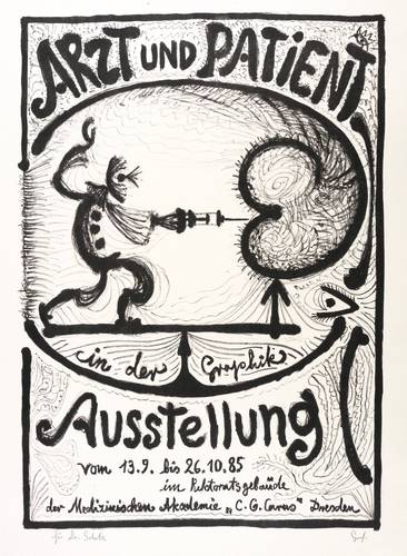 Graf, Peter - Ausstellungsplakat Medizinische Akademie Dresden - Ausstellungsplakat Medizinische Akademie Dresden - Arzt und Patient II