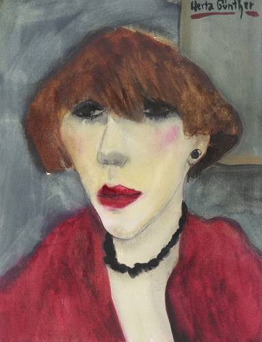 Günther, Herta -  -  - Junge Frau mit roter Bluse