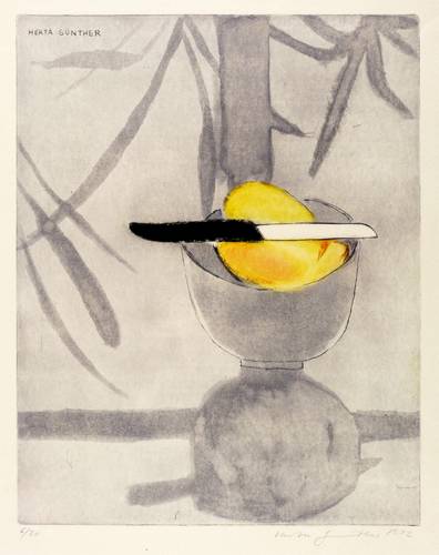 Günther, Herta -  -  - Stillleben mit geteilter Frucht