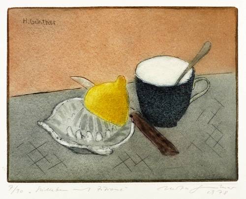 Günther, Herta -  -  - Stillleben mit Zitrone