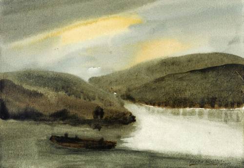 Günther, Herta -  -  - Abend am Fluss