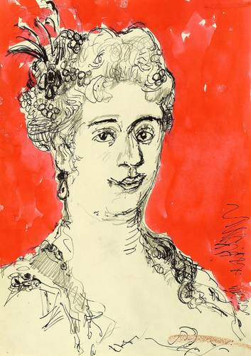 Hassebrauk, Ernst -  -  - Damenporträt (Nach Rosalba Carriera)