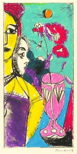 Hassebrauk, Ernst -  -  - Blume im Glas (Köpfe)
