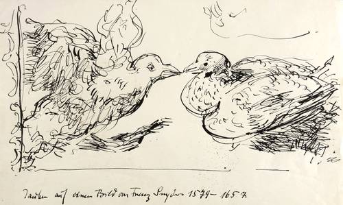Hassebrauk, Ernst -  -  - Taubenpaar (nach Frans Snyders)
