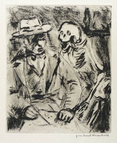 Hassebrauk, Ernst -  -  - Maler und Tod (Selbst mit Tod)
