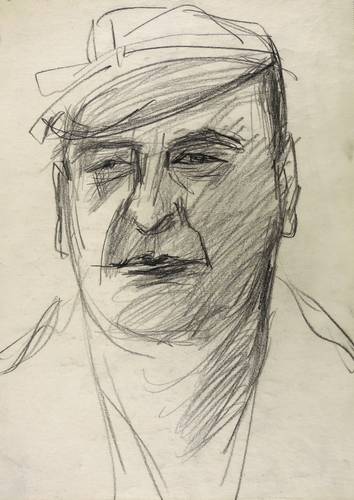 Hassebrauk, Ernst -  -  - Selbstbildnis mit Mütze