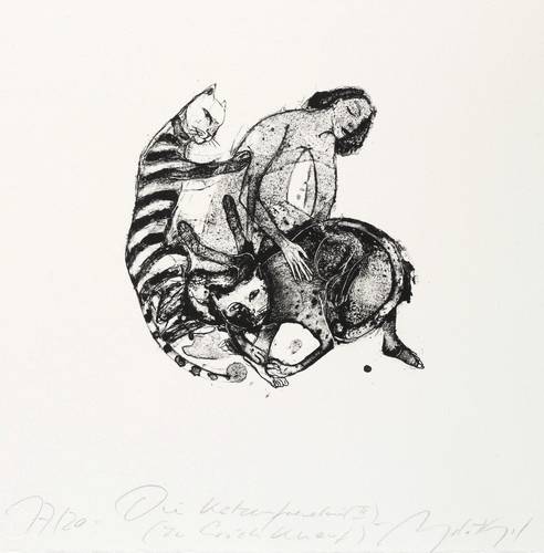 Hampel, Angela -  -  - Die Katzenfreundin II (zu Erich Knauf)