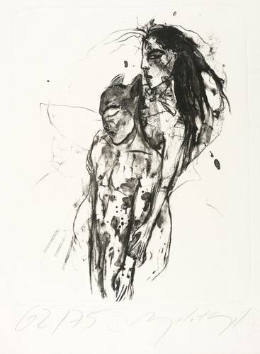 Hampel, Angela -  -  - Frau mit Katzenmensch