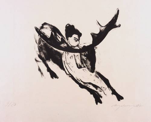 Hampel, Angela -  -  - Frau mit Elch