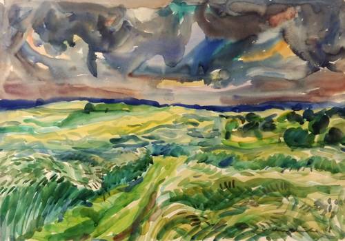 Haselhuhn, Werner -  -  - Grüne Kornfelder im Wind