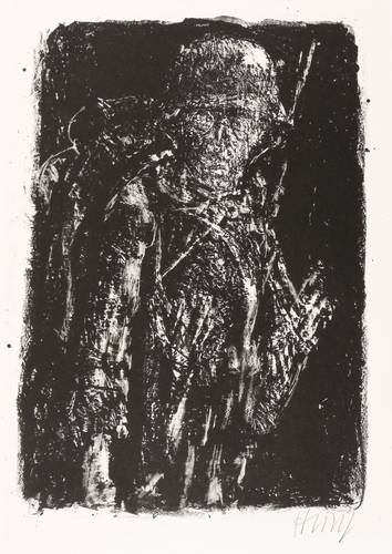 Heisig, Bernhard - Krieg (24 Lithografien zu Ludwig Renn) - Krieg (24 Lithografien zu Ludwig Renn) - Ohne Titel (Stehender Soldat)