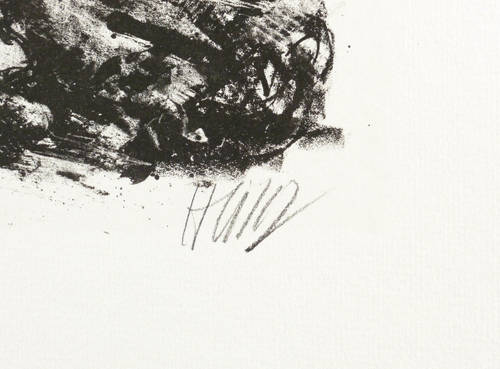 Heisig, Bernhard - Krieg (24 Lithografien zu Ludwig Renn) - Krieg (24 Lithografien zu Ludwig Renn) - Ohne Titel (Zusammengekauerte Infanteristen)