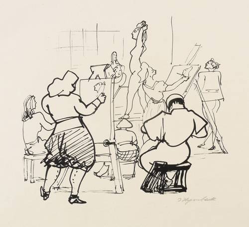 Hegenbarth, Josef -  -  - Beim Aktzeichnen
