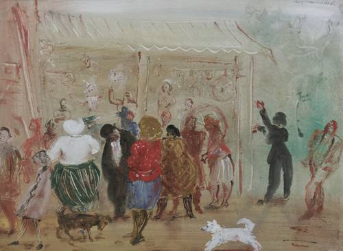Hegenbarth, Josef -  -  - Schaubudenszene (Vogelwiese)