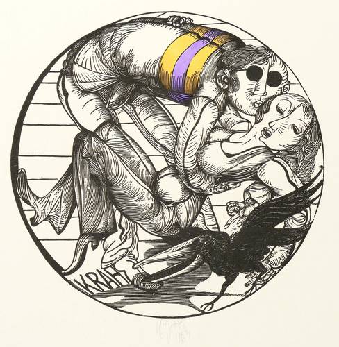 Hirsch, Karl-Georg -  -  - Liebespaar mit Krähe