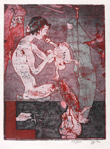 Janssen, Horst -  -  - Der Kuss (Eva Maria Lüpfert)