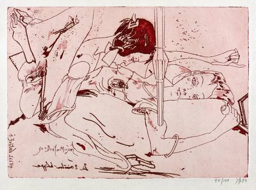 Janssen, Horst -  -  - Zu Brief an Mirjam (Die 2 Minuten Wippe)