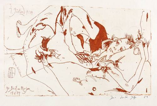 Janssen, Horst -  -  - Zu Brief an Mirjam (1. Zustand 17.6.84)