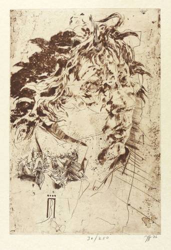 Janssen, Horst -  -  - Selbstbildnis für Birgit