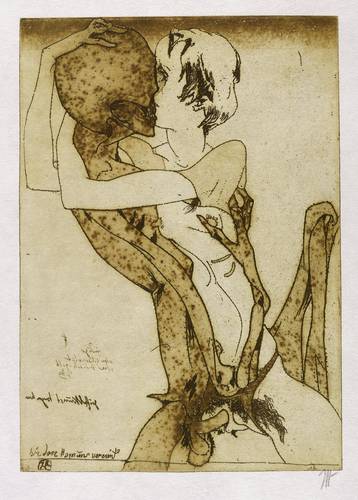 Janssen, Horst -  -  - Liebesszene (Bis dass Harn uns vereint)