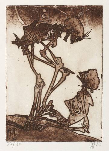 Janssen, Horst - Pfänderspiel - Pfänderspiel - Ohne Titel (Zwei Skelette)