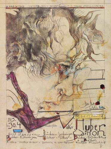Janssen, Horst - Ausstellungsplakat Galerie Loe-Parenti Frankfurt am Main - Ausstellungsplakat Galerie Loe-Parenti Frankfurt am Main - Selbstbildnis