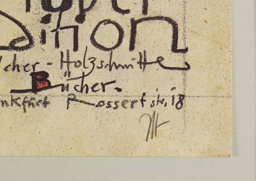 Janssen, Horst - Ausstellungsplakat Galerie Loe-Parenti Frankfurt am Main - Ausstellungsplakat Galerie Loe-Parenti Frankfurt am Main - Selbstbildnis