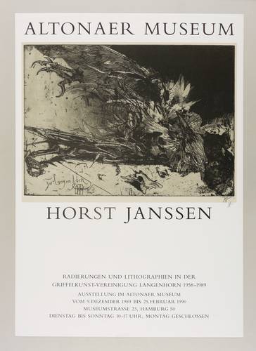 Janssen, Horst - Ausstellungsplakat Altonaer Museum Hamburg - Ausstellungsplakat Altonaer Museum Hamburg - Toter Vogel