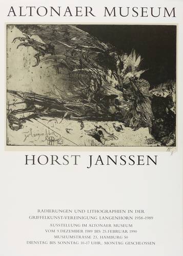 Janssen, Horst - Ausstellungsplakat Altonaer Museum Hamburg - Ausstellungsplakat Altonaer Museum Hamburg - Toter Vogel