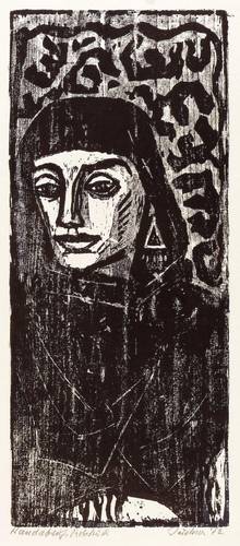 Jüchser, Hans -  -  - Helga mit schwarzem Tuch