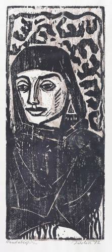 Jüchser, Hans -  -  - Helga mit schwarzem Tuch