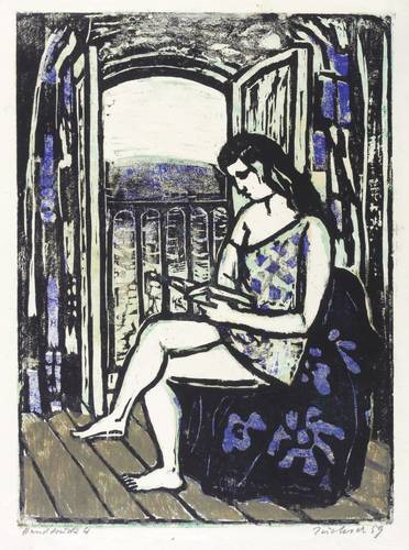 Jüchser, Hans -  -  - Lesende am offenen Fenster