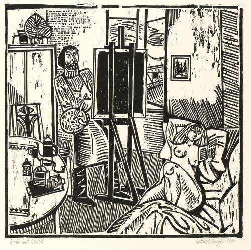 Berger, Roland R -  -  - Maler und Modell