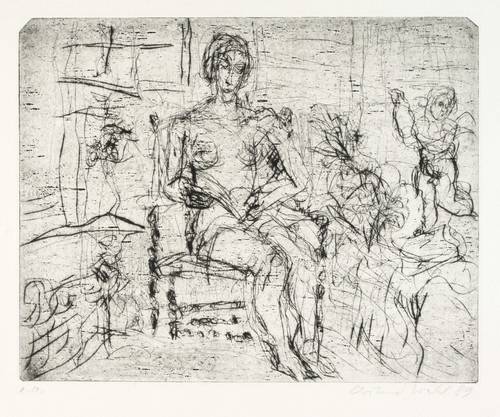 Wahl, Christine -  -  - Lesender Akt (mit barockem Putto)