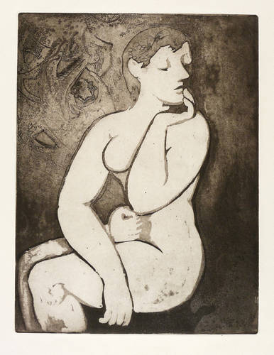 Lachnit, Wilhelm -  -  - Sitzender Akt