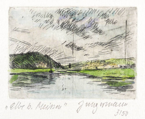 Jungermann, Ulrich -  -  - Elbe bei Meissen (Spaargebirge)