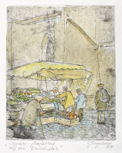 Jungermann, Ulrich -  -  - Meissen - Markttag auf dem Heinrichsplatz
