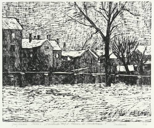 Jungermann, Ulrich -  -  - Neuschnee auf den Häusern der Moritzstrasse (Meißen)