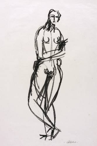 Albiker, Karl -  -  - Stehender Akt (Plastische Ausführung)
