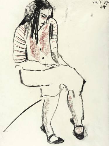 Heyder, Helene -  -  - Sitzendes Mädchen (20.6.07)